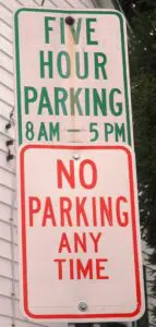Parking signs