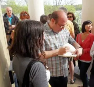 Novelist Sam Lipsyte signing books after his reading