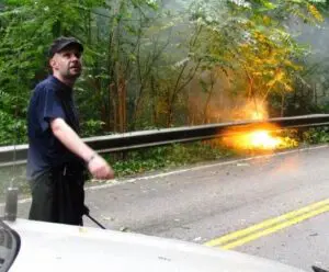 A downed power line on Rte 301 created a dangerous situation