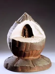 2b. Tony Moore, Defender of the Spirit, 16.75x16x16 inch, ceramic, slip, wood-fired 8 days MJM
