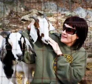 Canavan and resident goats
