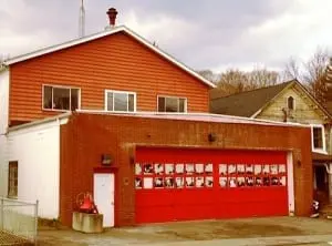 Old Nelsonville firehouse at Main and Division Streets