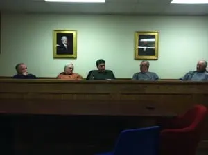 Planning Board members (L-R) Arne Saari, Ricard Weissbrod, chair Joseph Barbaro, Joseph Immorlica, Parge Sgro.