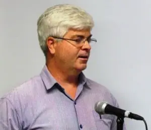 Seamus Carroll outlined plans to improve Haldane's aging auditorium