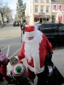 Suddenly, Santa appears, seemingly out of nowhere!