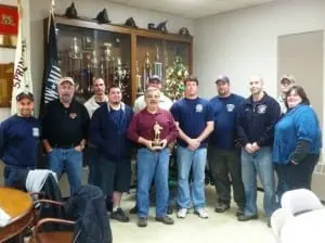 Thomas Valentine getting firefighter of the year award