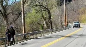 Two hikers on 9D N of Cold Spring