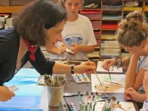 Melissa Meyer with Garrison Students