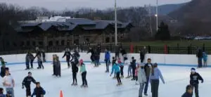 Skaters glide around the ice at Bear Mountain Ice Rink. Photo by M.A. Ebner
