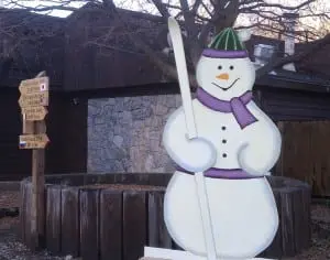 Rusty the Snowman is ready for a winter snowfall at Fahnestock Winter Park. Photo by M.A. Ebner