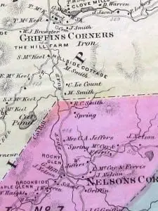 An 1867 map shows the historic -- even then -- Old Albany Post Road winding through Philipstown. Photo by Mike Turton; map courtesy of James Kelly