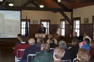 Ned Sullivan, president of Scenic Hudson, opens the conference on PCB cleanup. Photo by K.E. Foley