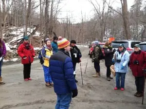 Audubon's Pete Salmansohn addressing his eagle walk members (Photo by K.E. Foley)