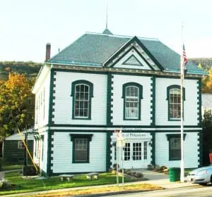 Dahlia House, a vacant home owned by Philipstown, peeks from behind Town Hall.