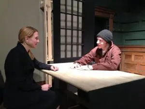 Ali Bernhardt and Brendan Ryan in Prisoners at the Depot Theatre