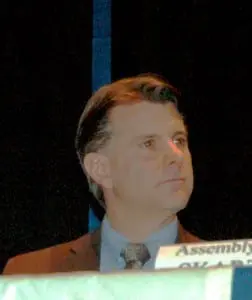 State Sen. Terry Gipson listens to a question at a public forum in Poughkeepsie. Photo by L.S. Armstrong