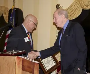 Chamber President Vinny Tamagna presenting Gordon Stewart with the Business Person of the Year Award