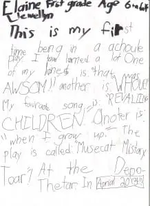 Six-year-old Elaine Llewellyn's contribution to this story (Image courtesy of Carolyn Llewellyn)