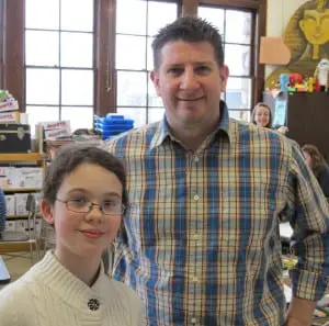 Solana McKee, left, and Art Teacher Coulter Young (Photo courtesy of Garrison School)
