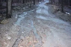 Storm-water flows along East Mountain Road South. Photo courtesy of Robert Juby