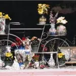 Cold Spring's Bijou Galleries is one of a number of Main Street businesses competing to create the display window that best depicts Pedal Into Spring and its dual themes of flowers and bicycles. Photo courtesy of Bijou Galleries