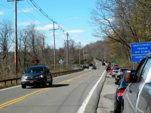 ehicles line Route 9D near hiking trail access points. Photo by Mike Armstrong