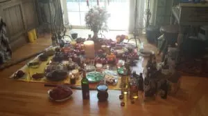Offerings to deities and ancestors for the pagan group House Sankofa's summer solstice celebration June 21 in Beacon