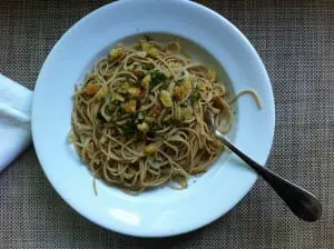 Spaghetti with anchovy sauce