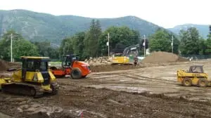 Construction of the new Haldane sports field is right on schedule.
