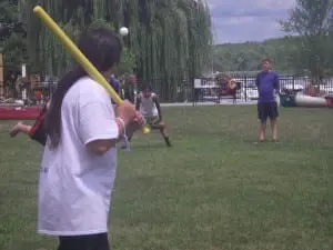 Members of the Cold Spring-based Building Bridges Building Boats (BBBB) crew completed their portion of the Two Row Wampum Renewal Campaign paddling journey as a non-native paddling group and took time out to play Wiffle ball.