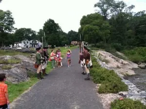 War of the Revolution honor guard greets visitors to Constitution Island. (Photo by Kevin E. Foley)