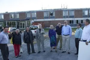 Cold Spring Planning Board Chair Barney Molloy, center, assembles his members at the Butterfield site. Photo by K. E. Foley