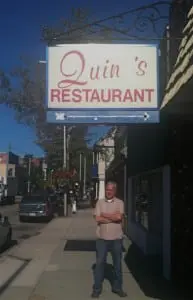 Tom Schmitz outside Quinn's.