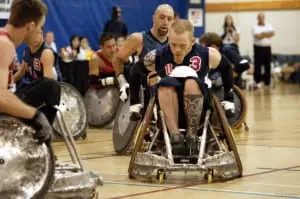 A scene from Murderball