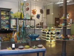 The front room gallery of Hudson Beach Glass today.