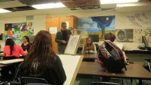 DennisâKardonâtalksâaboutâCharlotteâCleary'sââ(facingâcamera)âdrawingâofâHenryâDul.