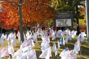 The Garrison School honored veterans with a ceremony and flag placement. (Photo courtesy of Garrison School)