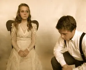 Bella Convertino as Emily and Peter Close as George (Photo by Jim Mechalakos)