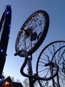 Bicycle menorah created by Beacon sculptor Ed Benavente