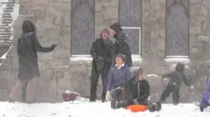 Sleighâ
ridersâ
atâ
St.â
Mary-in-the-Highlandsâ
appreciatedâ
theâ
snow. Photoâ
byâ
M.â
Turton