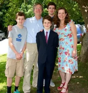 Jim Lovell with his wife, Nancy Montgomery, and three sons