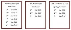 Shuttle schedule Click to enlarge