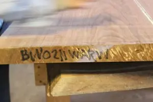 Eachâpieceâofâwoodâisâcodedâwithâtypeâ(inâthisâinstanceâblackâwalnut),âdateâandâorigin.ââ