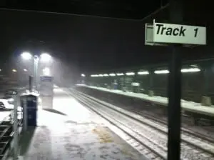 The scene at Garrison Station at 7:30 p.m. on Thursday, Jan. 2 (Photo by Charlotte Rowe)