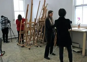 Lori Adams (facing camera)