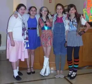 Local Girl Scouts Tatiana, Amy, Jamie, Morgan and Grace danced through the decades Feb. 1. (Photo courtesy of Deirdre Knapp)