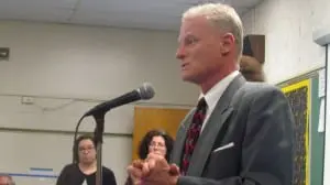 Steve Salomone of Drug Crisis in Our Backyard spoke at the drug forum hosted by the Haldane PTA. (Photo by M. Turton)