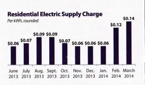 CentralâHudsonâprovidedâcustomersâwithâaâchartâshowingâpriceâchanges.