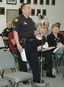 Sgt. Mike Szabo of the Putnam County Sheriff's Department explains the role of the marine unit.