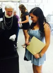 Their time at Haldane may be coming to an end, but as 18-year-olds newly eligible to vote, Maya Curto (foreground) and Shauna Ricketts are playing a civic role in their school's future, voting in the school election today. (Photo courtesy of Shauna Ricketts)